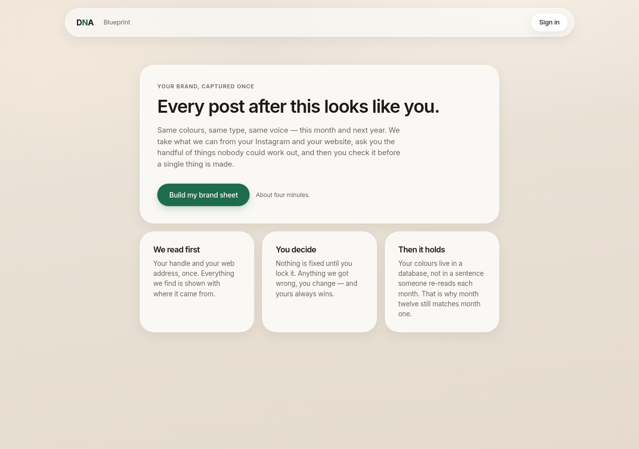Screenshot of the running web