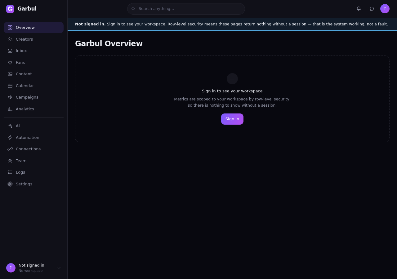 Screenshot of the running web